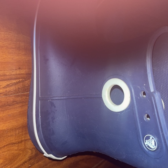 Crocs Jaunt Shorty Ankle Rain Boots Navy Blue White Trim Women’s Size 10 15769. - Picture 4 of 12